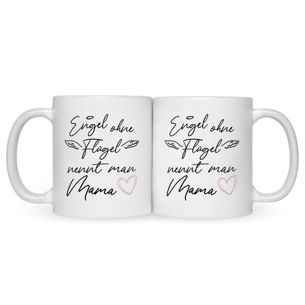 SEO. Bedruckte Tasse mit Spruch Engel ohne Flügel - Weiß Linkreich