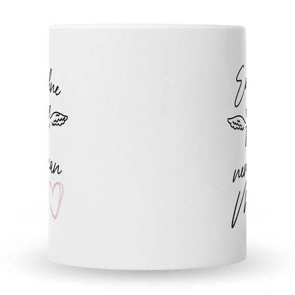 SEO. Bedruckte Tasse mit Spruch Engel ohne Flügel - Weiß Linkreich