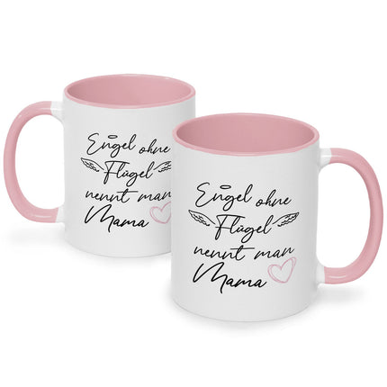 SEO. Bedruckte Tasse mit Spruch Engel ohne Flügel - Rosa Linkreich