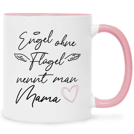 SEO. Bedruckte Tasse mit Spruch Engel ohne Flügel - Rosa Linkreich