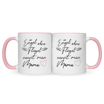SEO. Bedruckte Tasse mit Spruch Engel ohne Flügel - Rosa Linkreich