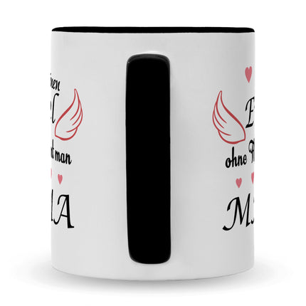 SEO. Bedruckte Tasse mit Spruch Engel ohne Flügel - Weiß Linkreich