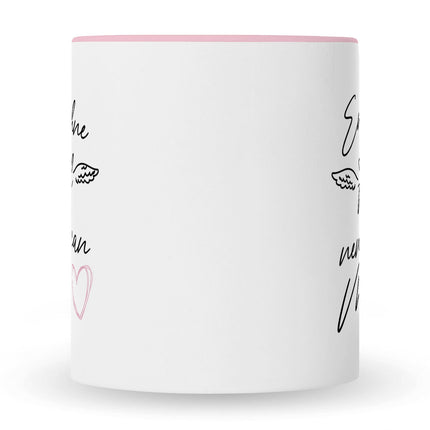 SEO. Bedruckte Tasse mit Spruch Engel ohne Flügel - Rosa Linkreich