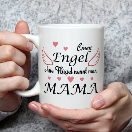 SEO. Bedruckte Tasse mit Spruch Engel ohne Flügel - Weiß Linkreich