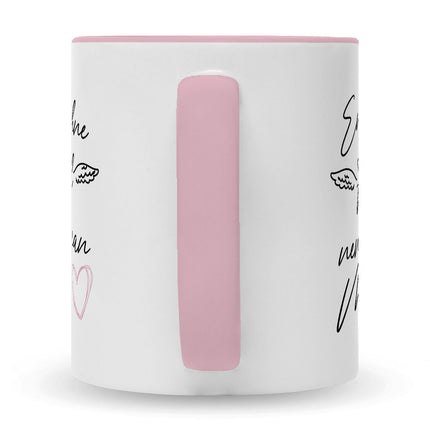 SEO. Bedruckte Tasse mit Spruch Engel ohne Flügel - Rosa Linkreich