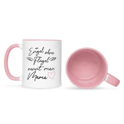 SEO. Bedruckte Tasse mit Spruch Engel ohne Flügel - Rosa Linkreich