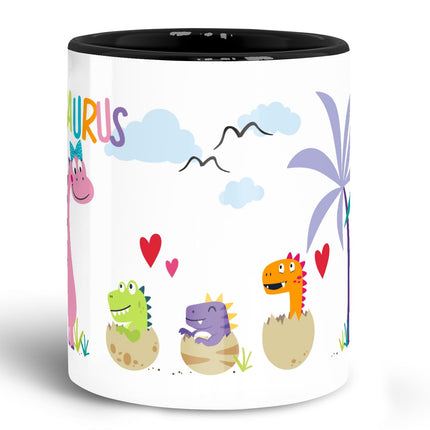 SEO. Bedruckte Tasse mit Spruch "Erziehersaurus" - Erzieherin Schwarz & Weiß Linkreich