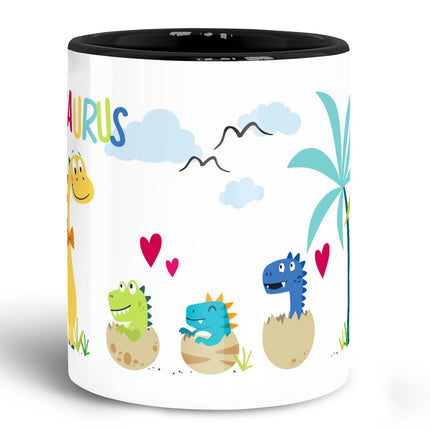 SEO. Bedruckte Tasse mit Spruch "Erziehersaurus" - Erzieher Schwarz & Weiß Linkreich