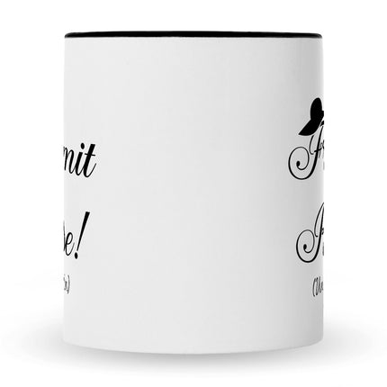 SEO. Bedruckte Tasse mit Spruch Frau mit Klasse - Schwarz & Weiß Linkreich