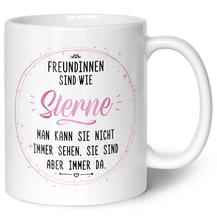 SEO. Bedruckte Tasse mit Spruch Freundinnen sind wie Sterne - Weiß Linkreich
