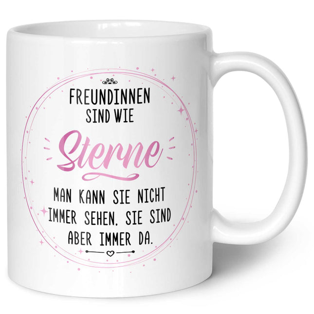 SEO. Bedruckte Tasse mit Spruch Freundinnen sind wie Sterne - Weiß Linkreich