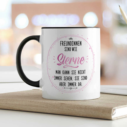 SEO. Bedruckte Tasse mit Spruch Freundinnen sind wie Sterne - Weiß Linkreich