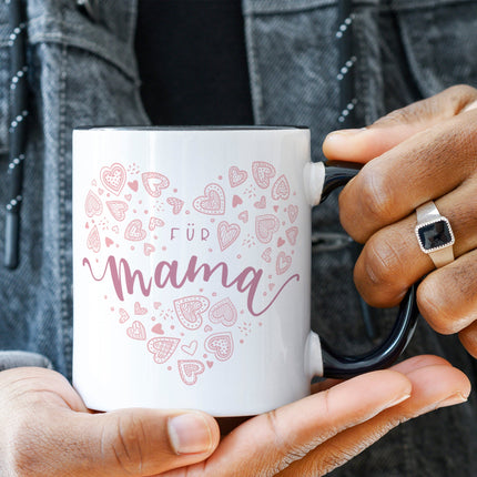 SEO. Bedruckte Tasse mit Spruch Für Mama - Schwarz & Weiß Linkreich