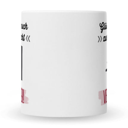 SEO. Bedruckte Tasse mit Spruch Glückwunsch zur Flucht - Weiß Linkreich