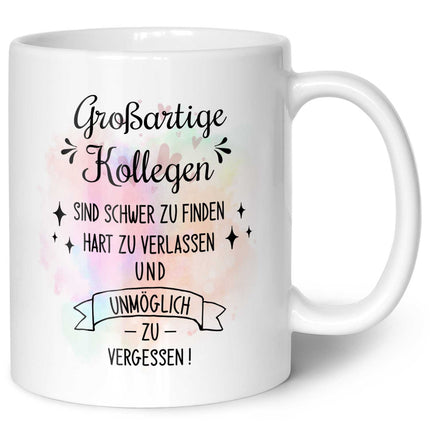 SEO. Bedruckte Tasse mit Spruch Großartige Kollegen - Weiß Linkreich