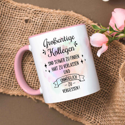SEO. Bedruckte Tasse mit Spruch Großartige Kollegen - Weiß Linkreich