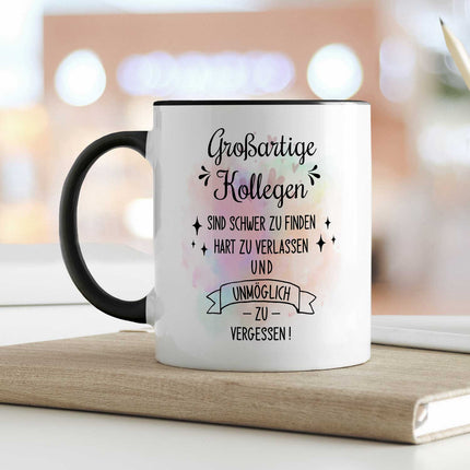 SEO. Bedruckte Tasse mit Spruch Großartige Kollegen - Grün Linkreich