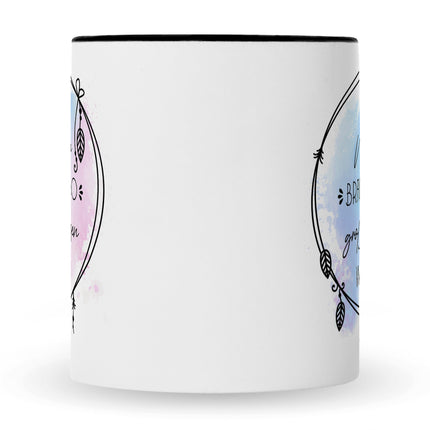 SEO. Bedruckte Tasse mit Spruch Große Herzen wie Deins - Schwarz & Weiß Linkreich
