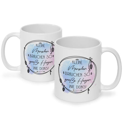 SEO. Bedruckte Tasse mit Spruch Große Herzen wie Deins - Weiß Linkreich