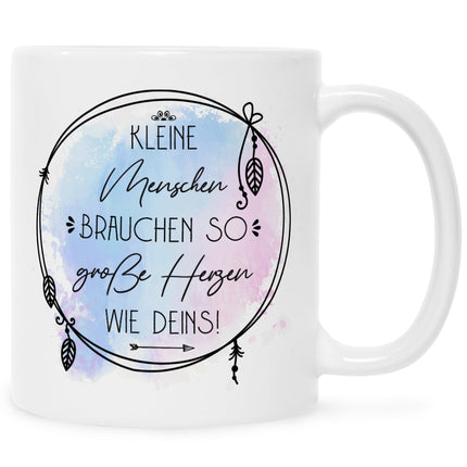 SEO. Bedruckte Tasse mit Spruch Große Herzen wie Deins - Weiß Linkreich