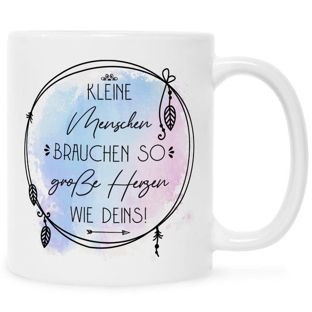 SEO. Bedruckte Tasse mit Spruch Große Herzen wie Deins - Weiß Linkreich