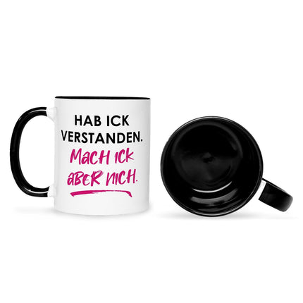 SEO. Bedruckte Tasse mit Spruch Hab ick verstanden - Schwarz & Weiß Linkreich