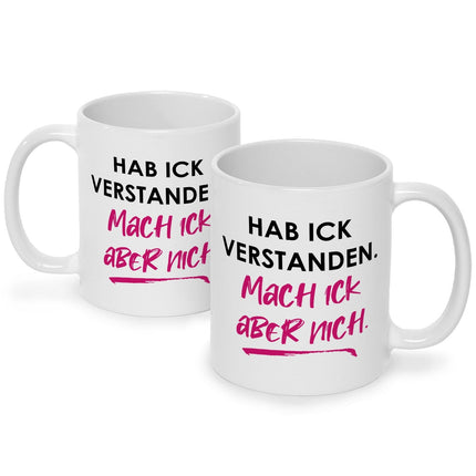SEO. Bedruckte Tasse mit Spruch Hab ick verstanden - Weiß Linkreich
