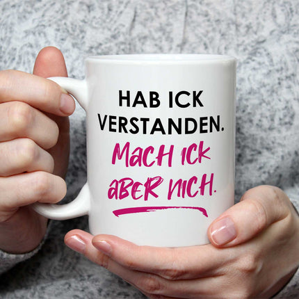 SEO. Bedruckte Tasse mit Spruch Hab ick verstanden - Weiß Linkreich