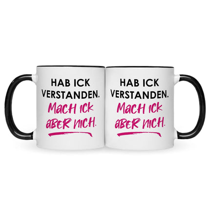 SEO. Bedruckte Tasse mit Spruch Hab ick verstanden - Schwarz & Weiß Linkreich