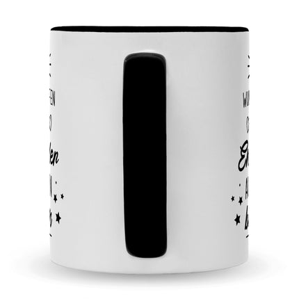 SEO. Bedruckte Tasse mit Spruch Heldenhafte Großeltern - Opa - Schwarz & Weiß Linkreich