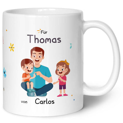 SEO. Bedruckte Tasse mit Spruch Hinter jedem glücklichen Kind - Weiß Linkreich