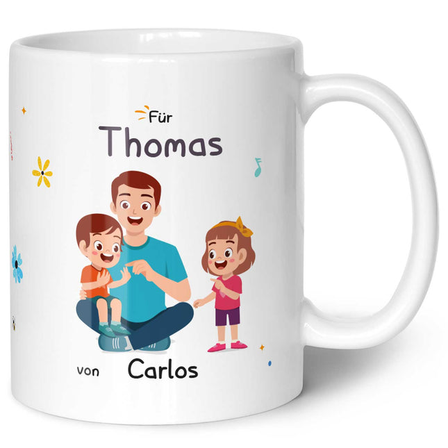 SEO. Bedruckte Tasse mit Spruch Hinter jedem glücklichen Kind - Weiß Linkreich