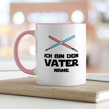 SEO. Bedruckte Tasse mit Spruch - Ich bin dein Vater - Rosa Linkreich