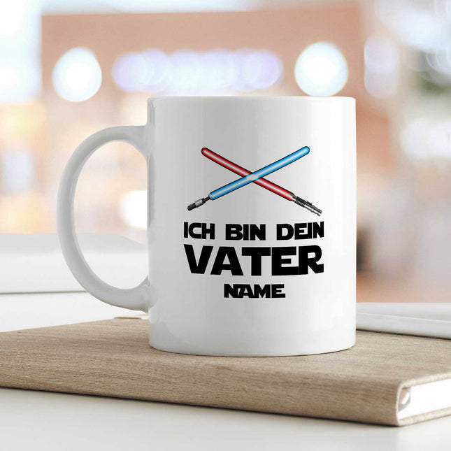 SEO. Bedruckte Tasse mit Spruch - Ich bin dein Vater - Weiß Linkreich