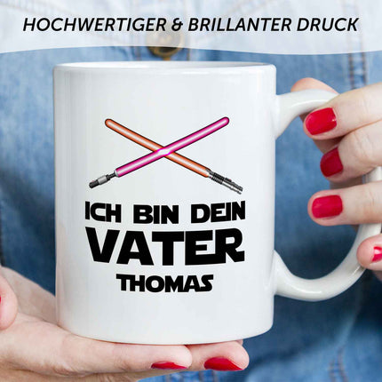 SEO. Bedruckte Tasse mit Spruch - Ich bin dein Vater - Weiß Linkreich