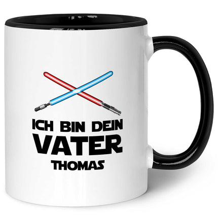 SEO. Bedruckte Tasse mit Spruch - Ich bin dein Vater - Schwarz & Weiß Linkreich