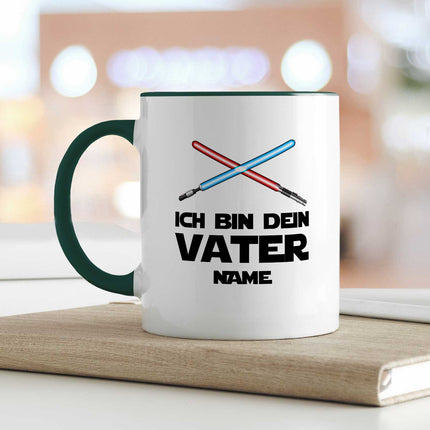 SEO. Bedruckte Tasse mit Spruch - Ich bin dein Vater - Dunkelgrün Linkreich