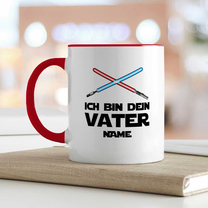 SEO. Bedruckte Tasse mit Spruch - Ich bin dein Vater - Rot Linkreich