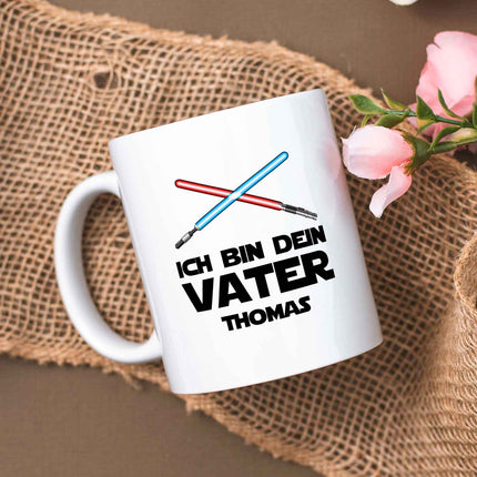 SEO. Bedruckte Tasse mit Spruch - Ich bin dein Vater - Weiß Linkreich