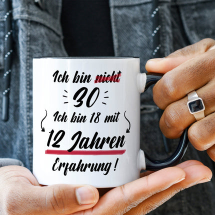 SEO. Bedruckte Tasse mit Spruch Ich bin nicht 30 - Weiß Linkreich