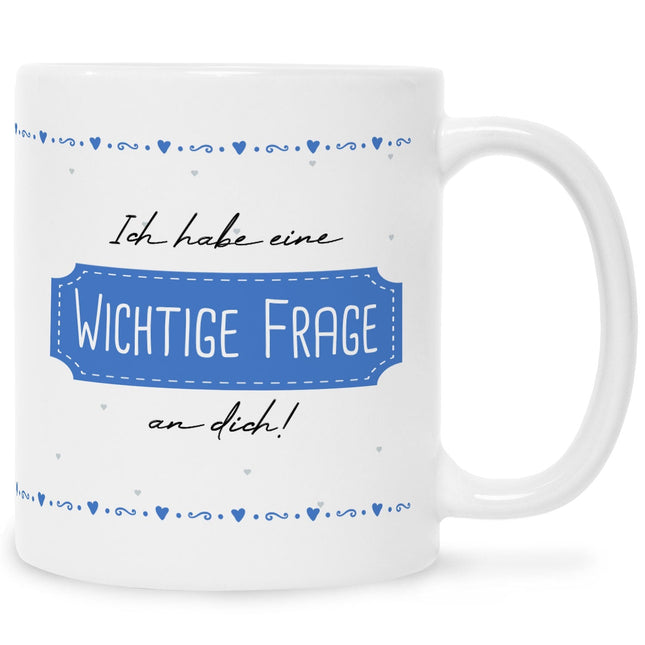SEO. Bedruckte Tasse mit Spruch Ich habe eine wichtige Frage an dich! Patentante/Patenonkel - Patenonkel - Weiß Linkreich