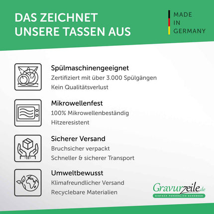 SEO. Bedruckte Tasse mit Spruch - Ich habe keine Macken - Schwarz Linkreich