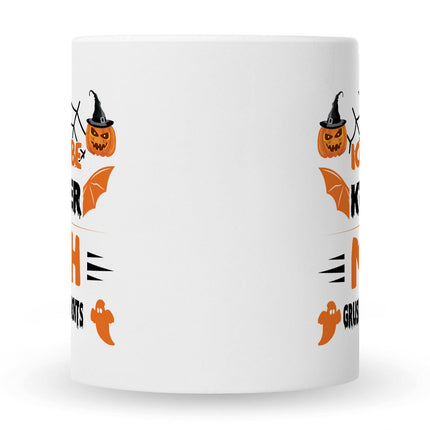 SEO. Bedruckte Tasse mit Spruch Ich habe Kinder mich gruselt gar nichts - Weiß Linkreich