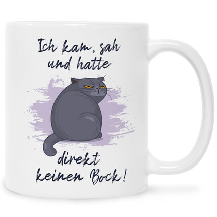 SEO. Bedruckte Tasse mit Spruch Ich kam, sah und hatte direkt keinen Bock V2 - Weiß Linkreich