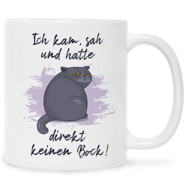 SEO. Bedruckte Tasse mit Spruch Ich kam, sah und hatte direkt keinen Bock V2 - Weiß Linkreich