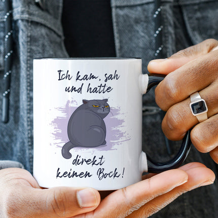 SEO. Bedruckte Tasse mit Spruch Ich kam, sah und hatte direkt keinen Bock V2 - Weiß Linkreich