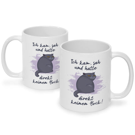 SEO. Bedruckte Tasse mit Spruch Ich kam, sah und hatte direkt keinen Bock V2 - Weiß Linkreich
