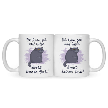 SEO. Bedruckte Tasse mit Spruch Ich kam, sah und hatte direkt keinen Bock V2 - Weiß Linkreich