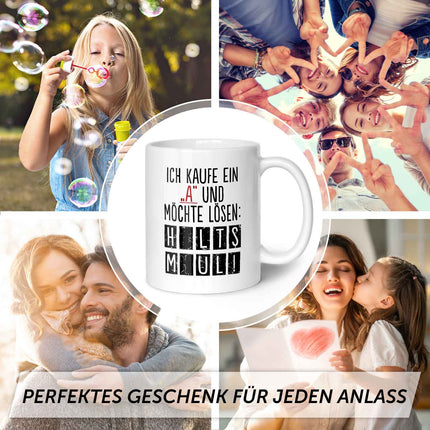 SEO. Bedruckte Tasse mit Spruch - Ich kaufe ein A - Weiß Linkreich