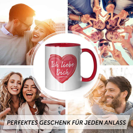 SEO. Bedruckte Tasse mit Spruch - Ich liebe dich - Rot Linkreich